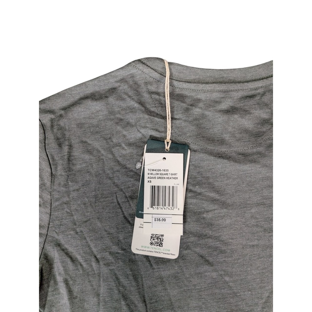 tentree Women XS Willow Square T-Shirt Agave Green Heather Nature Graphic NWT - Picture 4 of 8